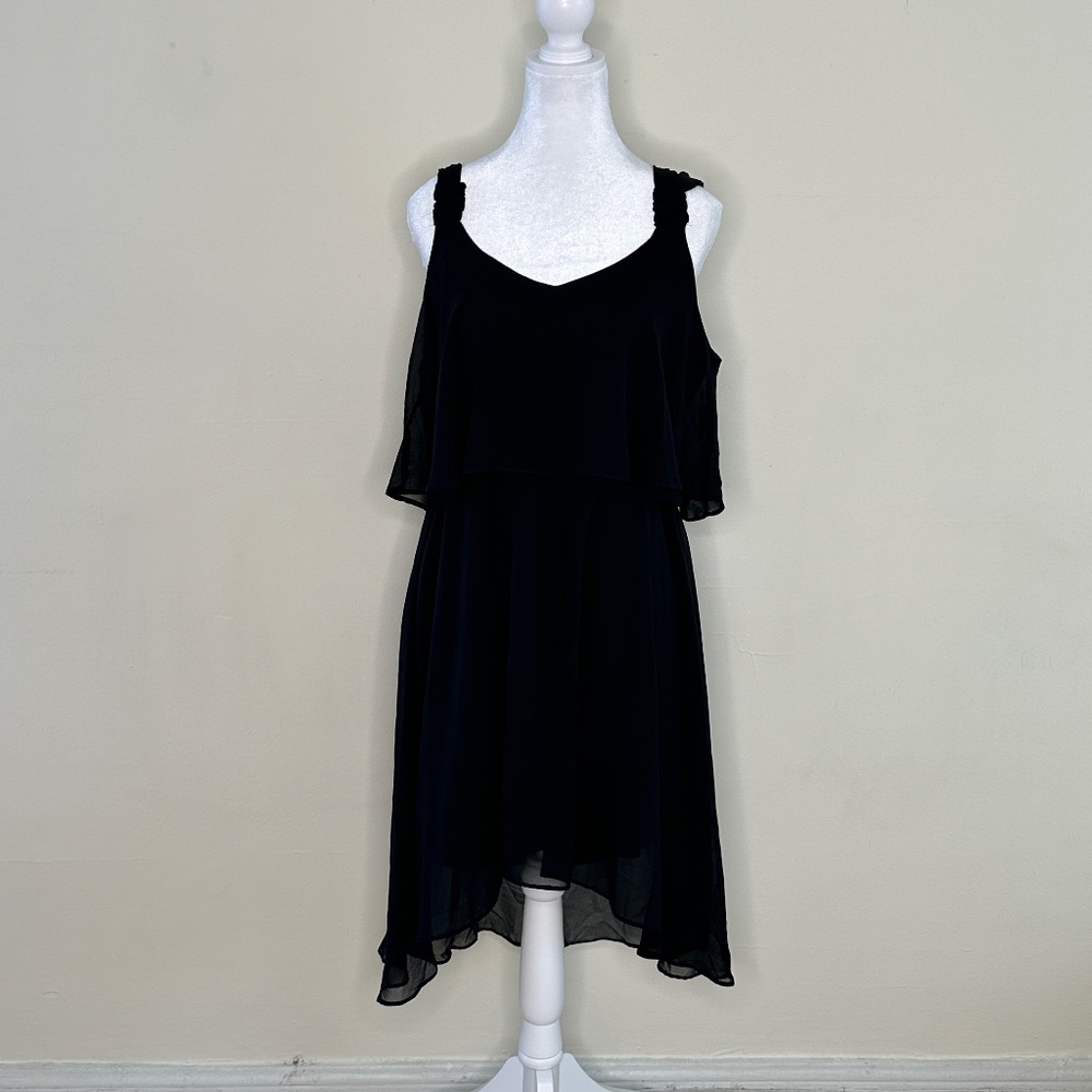 One Clothing Black HiLow Chiffon Dress